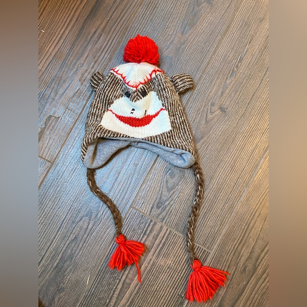 Knit Sock Monkey Beanie